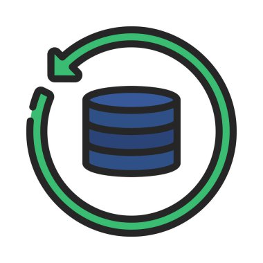 Veri simgesini, vektör illüstrasyonunu geri yükle  