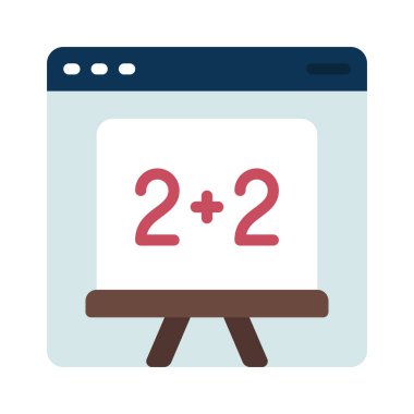 Çevrimiçi Sınıf düz simgesi, vektör illüstrasyonu  