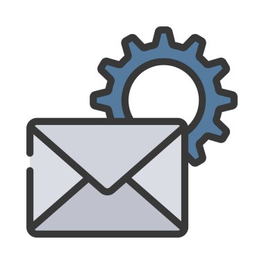 E- posta Yönetimi Simgesi, Vektör İllüstrasyonu