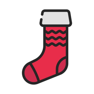 Düz çorap simgesi, vektör illüstrasyonu 