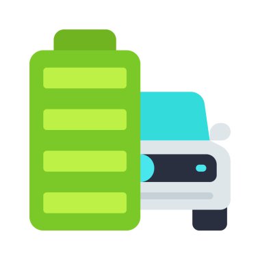 Araba Full Batarya Ağ ikonu vektör çizimi