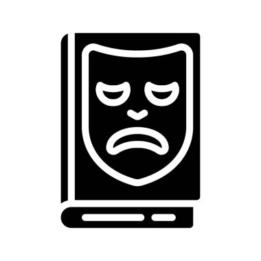 Trajedi düz simgesi, vektör illüstrasyonu 