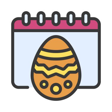 Paskalya tarihi simgesi, vektör illüstrasyonu