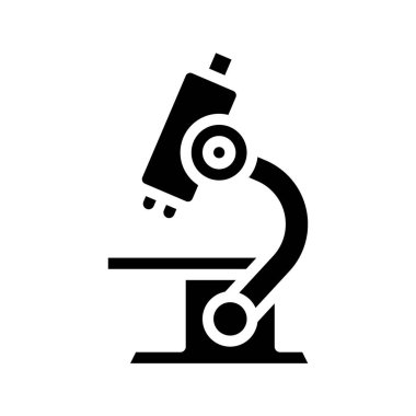 Laboratuar mikroskobu ikonu. Web için basit bir mikroskop vektör simgesi çizimi