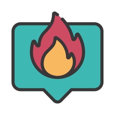 Ateş İleti simgesi, vektör illüstrasyonu  