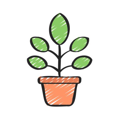 Orkide Bitki simgesi, vektör illüstrasyonu