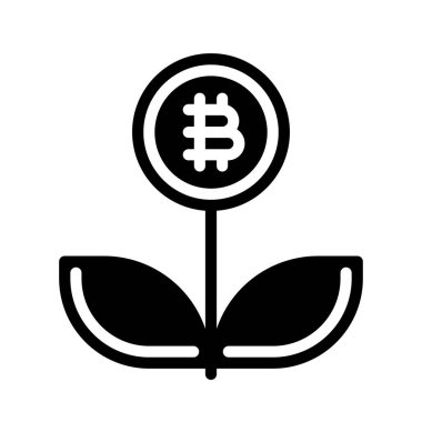 Kripto Büyüme simgesi. Global Dijital Teknolojiler. Vektör illüstrasyonu