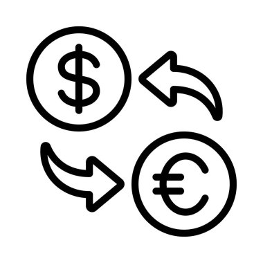 Para Birimi Değişimi Okları Web simgesi çizimi