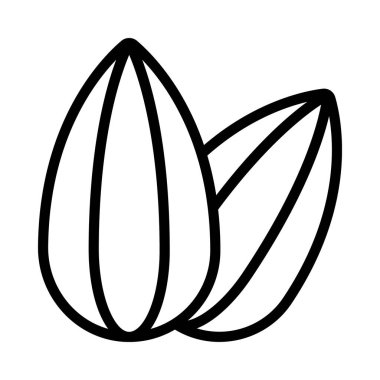 Çiğ badem fıstığı düz simgesi, vektör illüstrasyonu 