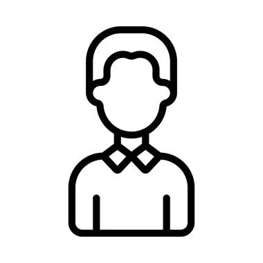 Süveter Adam web simgesi düz tasarım, vektör illüstrasyonu