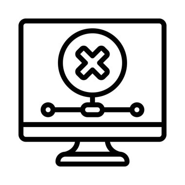 Kırık Bilgisayar Ağı simgesi, vektör illüstrasyonu 