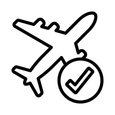 Uçuş düz simgesi, vektör illüstrasyonunu tamamla 