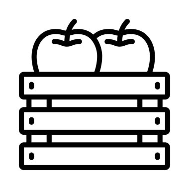 Apple Sandık simgesi, vektör illüstrasyonu