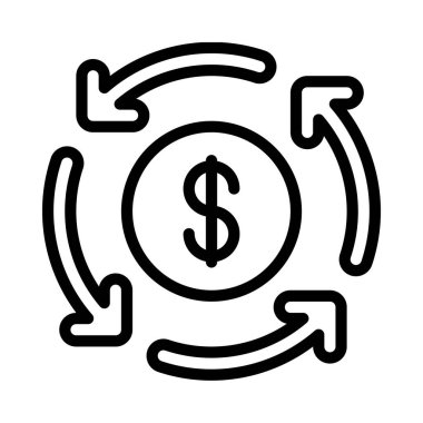 Cash Flow Web simgesi vektör çizimi