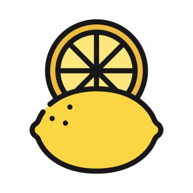 Beyaz arkaplanda dilimlenmiş limon vektör çizimi 