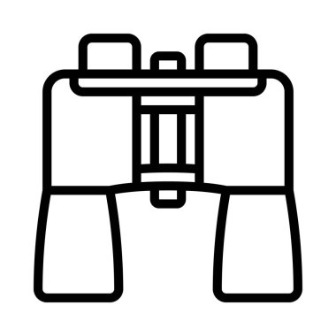 beyaz arkaplanda izole edilmiş dürbün simgesi, vektör illüstrasyonu 