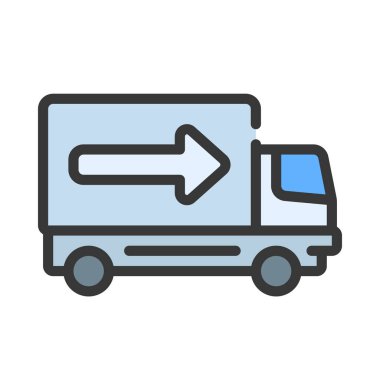 dağıtım kamyonu ikonu vektör çizimi