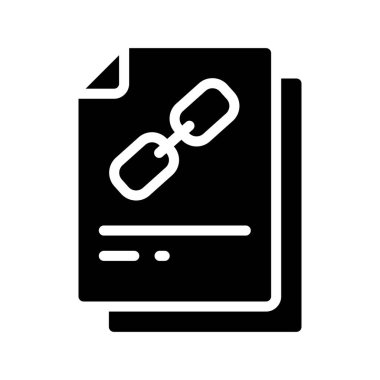 Bağlı Belge simgesi, vektör illüstrasyonu  
