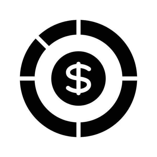 Dinheiro Pie Chart Ícone Ilustração Vetorial —  Vetores de Stock