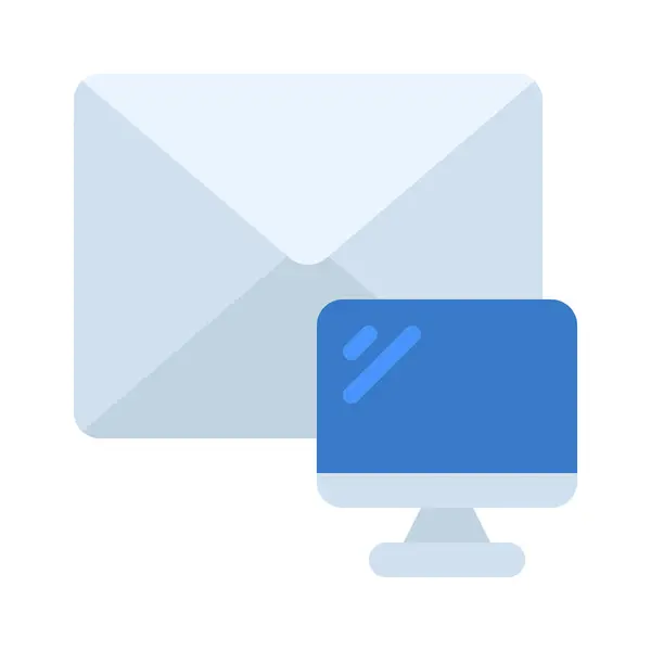 Ikona Mail Komputera Ilustracja Wektora — Wektor stockowy