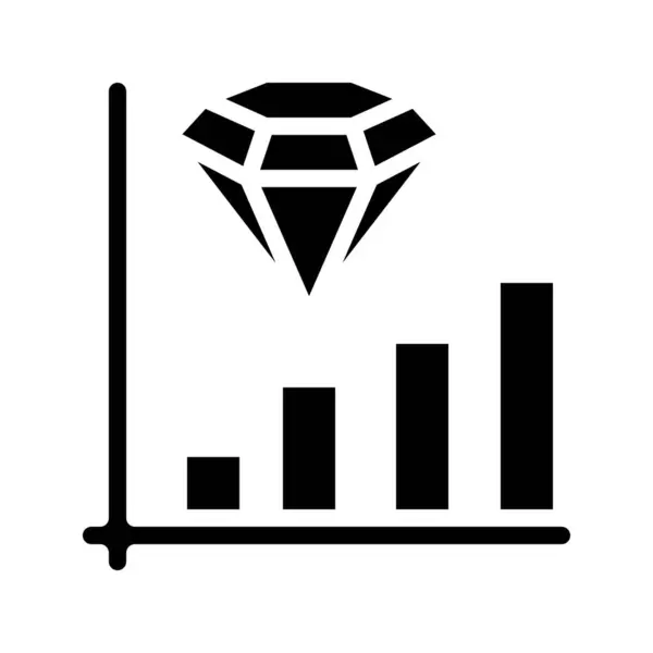 Ilustración Vector Icono Gráfico Diamante Barra — Vector de stock