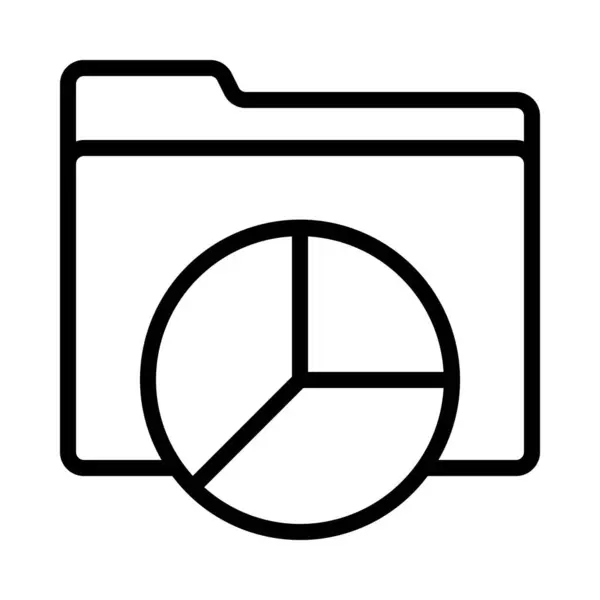 Ikona Folderu Pie Chart Ilustracja Wektora — Wektor stockowy