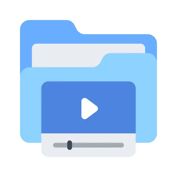 Video Folder Icon Vector Illustration — Stock Vector