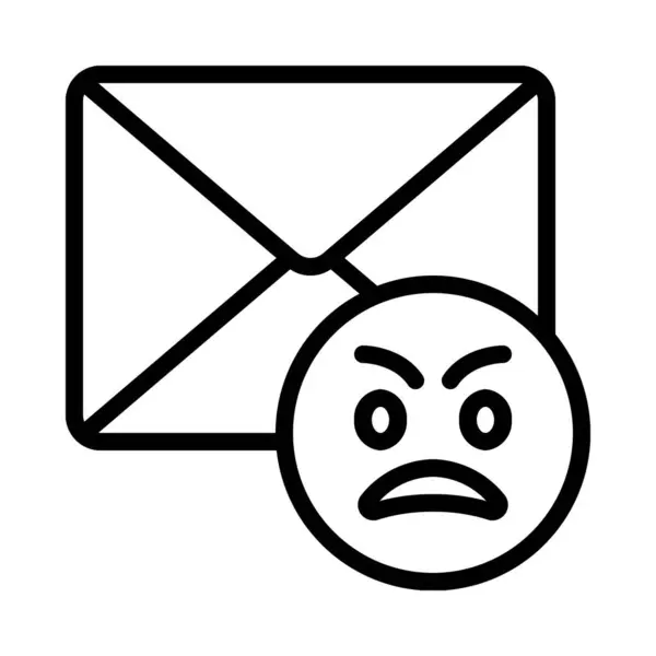 Email Angry Emoji Isolated Icon White Background — ストックベクタ