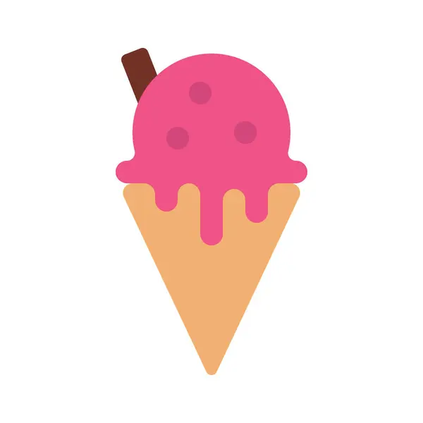 Ice Cream Cone Web Icon Vector Illustration — Stock Vector