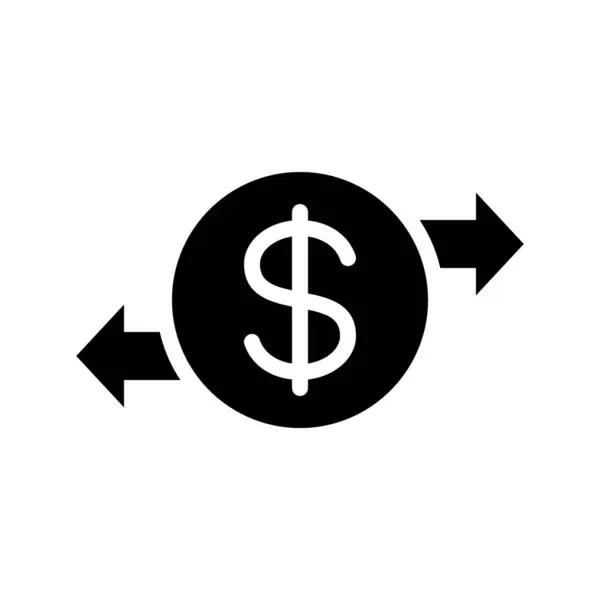 Money Transfer Arrows Web Icon Vector Illustration — Stock Vector
