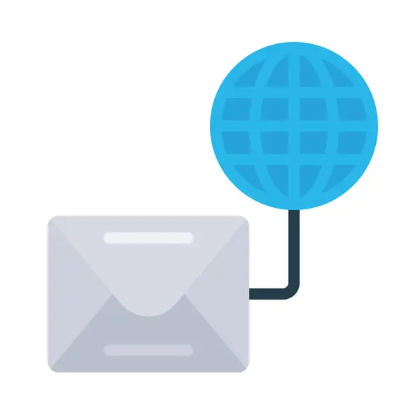 Internet Email Icona Isolata Sfondo Bianco — Vettoriale Stock