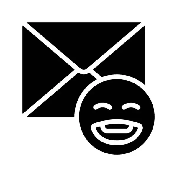Feliz Email Icono Aislado Sobre Fondo Blanco — Archivo Imágenes Vectoriales