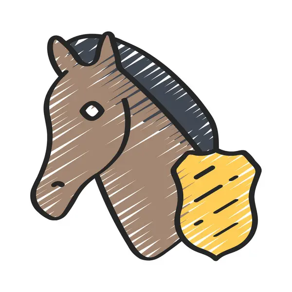 Vector Icon Police Horse Illustration — Stock Vector