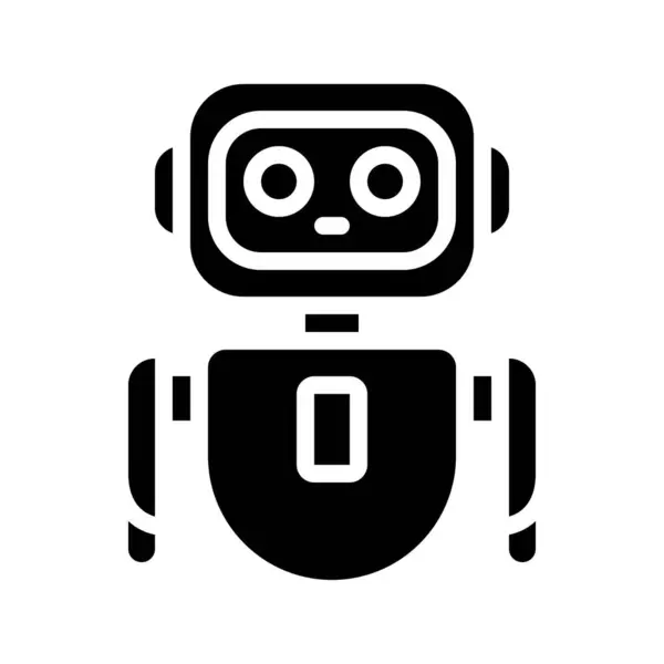 Robot Personnage Icône Vecteur Illustration Conception — Image vectorielle