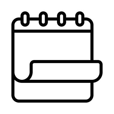 Katlanmış Takvim simgesi, vektör illüstrasyonu 