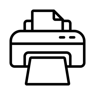 Yazıcı simgesi, basit web illüstrasyonu