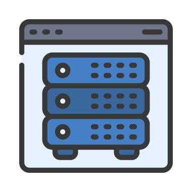 sunucu web simgesi vektör illüstrasyonu