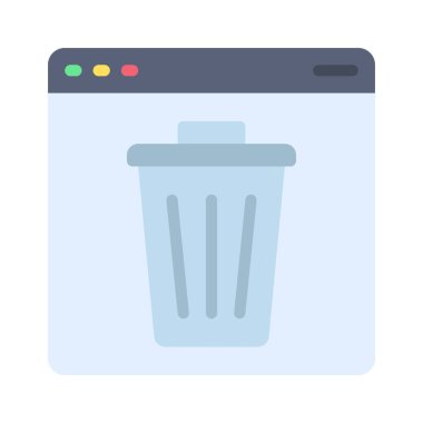 Çöp web simgesi, vektör çizim        