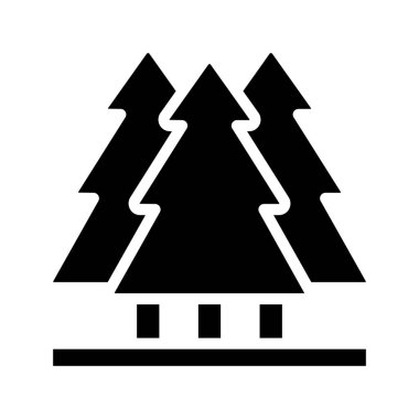 Ağaçlar, orman simgesi vektör illüstrasyonu