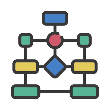 Çalışma akışı düz simgesi, vektör illüstrasyonu 