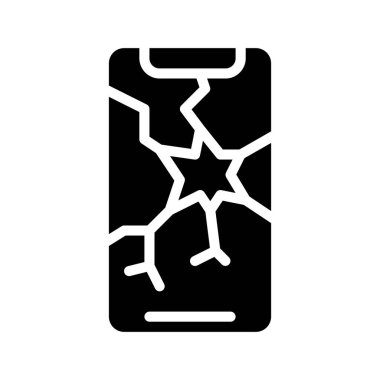 Çatlak Mobil Ekran simgesi, vektör illüstrasyonu basit tasarım