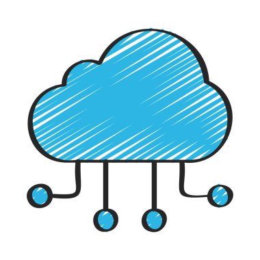 Bulut Hesaplama Kabloları Simgesi, Vektör İllüstrasyonu