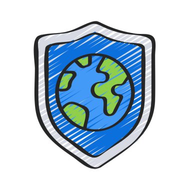 Korunan Dünya vektör illüstrasyon tasarımı