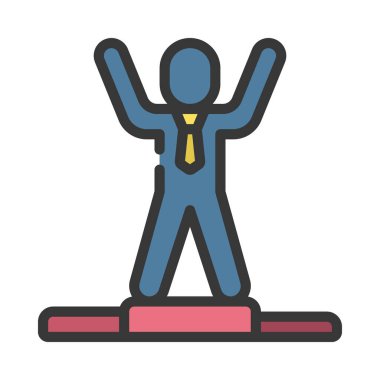 Kazanan düz simge, vektör illüstrasyonu 