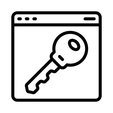 anahtar yassı simge. Beyaz arkaplanda izole edilmiş basit vektör illüstrasyonu.