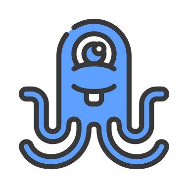 Beyaz arkaplandaki canavarın vektör çizimi  