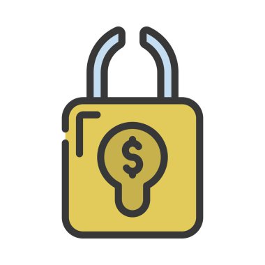 Finansal Kilit web simgesi vektör çizimi