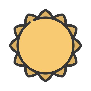 Güneş, güneş ikonu vektör illüstrasyonu 