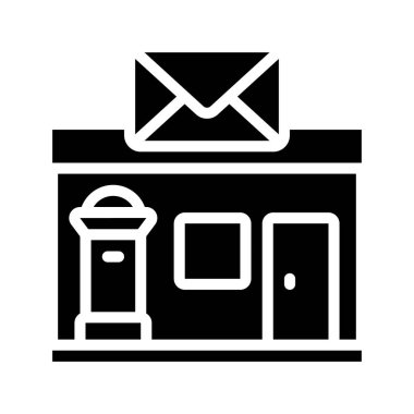 Postane düz simgesi, vektör illüstrasyonu 