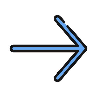  Sağ yön ok ikonu vektör illüstrasyonu 